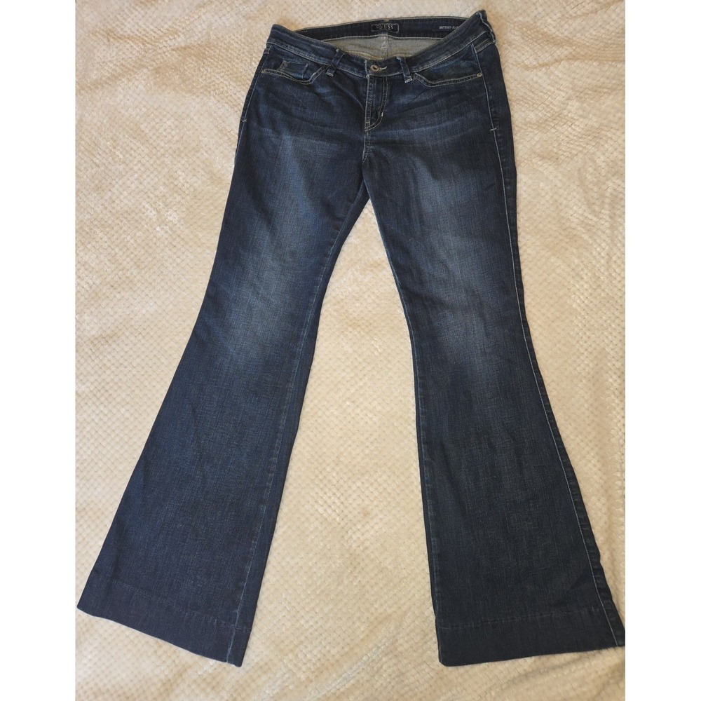 Guess Brittney Y2K Low Rise Bootcut Flare Womens Dark Blue Wash  size 30